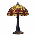 Chloe Lighting 12 in. Empress Tiffany-Style Dark Bronze 1 Light Table Lamp CH3T471RD12-TL1